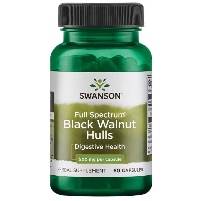 Swanson Full Spectrum Black Walnut Hulls 500mg 60 Capsules