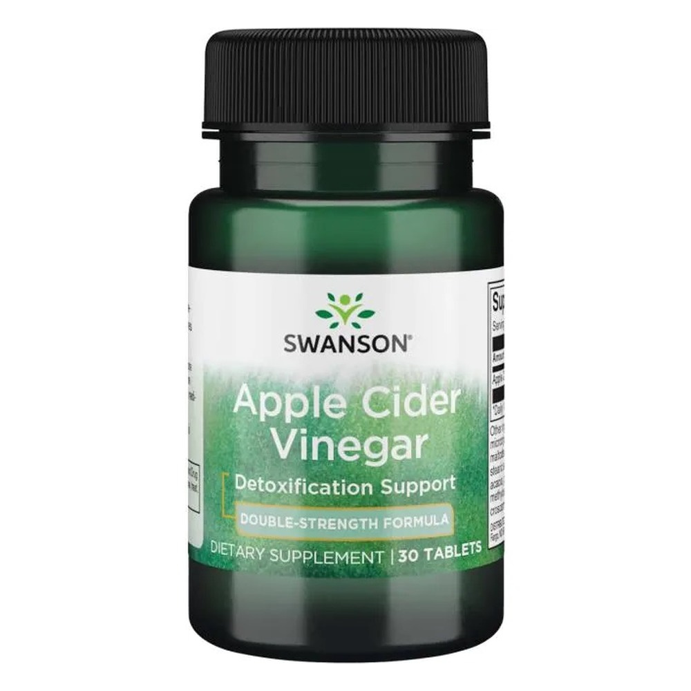 Swanson Apple Cider Vinegar 200mg Double-Strength Ocet Jabłkowy Wspiera Oczyszczanie Organizmu 30 Tabletek