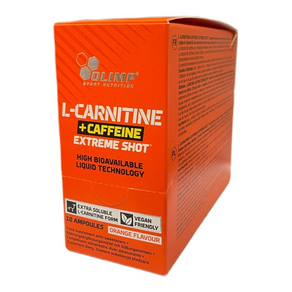 L-Carnitine + Caffeine Extreme Shot, Orange - 10 x 25 ml.