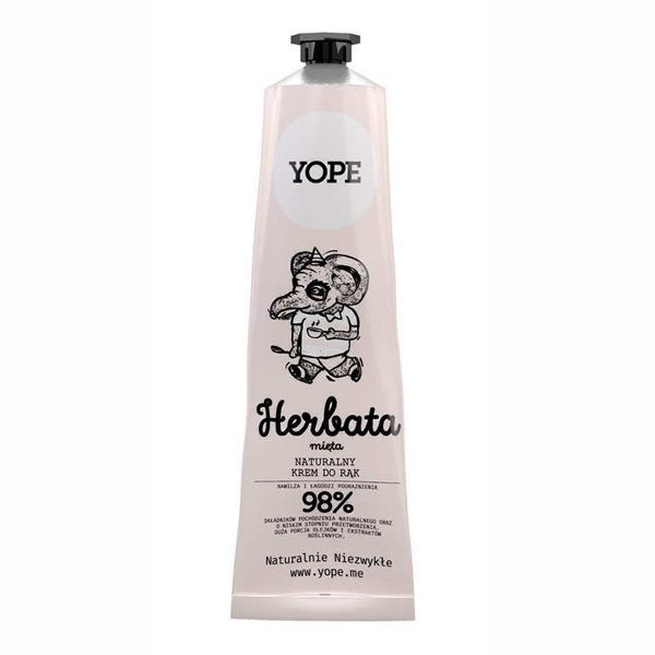 YOPE natural hand Cream, green tea and mint, 100ml