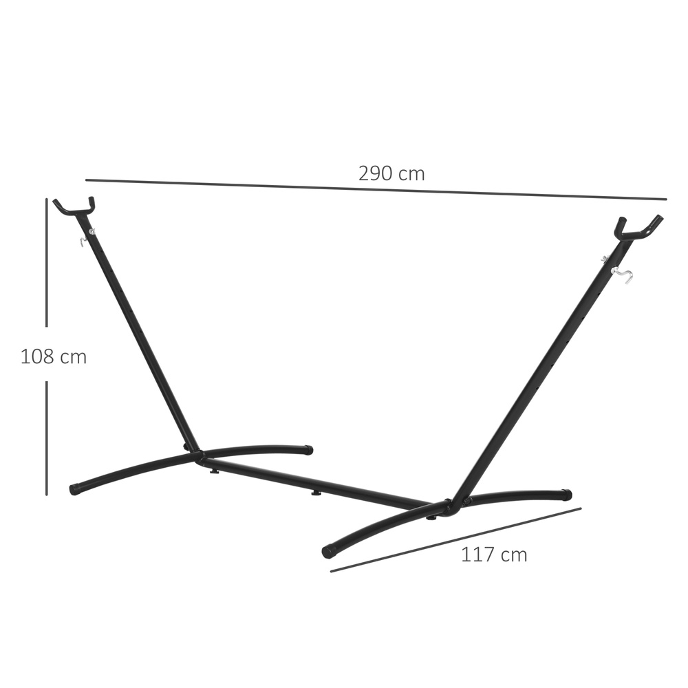 Outsunny 2.9m Universal Hammock Stand Metal Frame Garden Camping Picnic Outdoor Patio Replacement – Stand Only