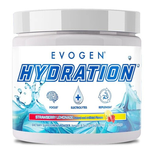 Evogen Hydration Truskawkowa Lemoniada Proszek Nawadniający z Elektrolitami Dla Nawodnienia i Skupienia 237g
