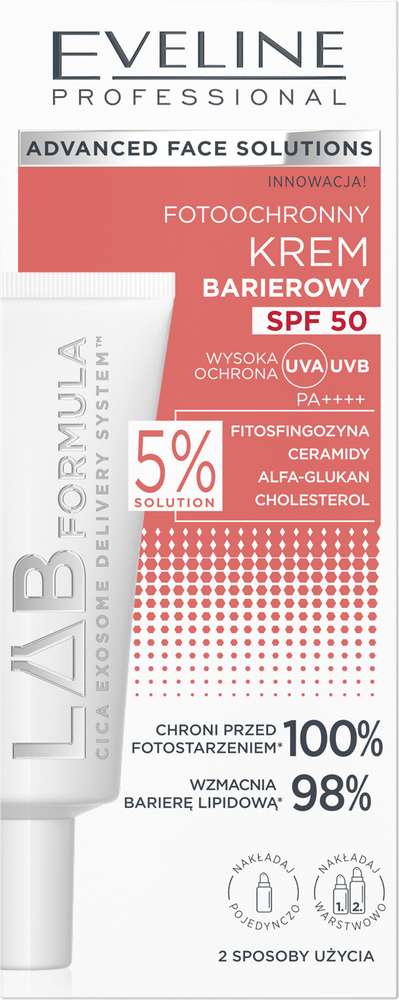 Eveline Lab Formula Fotoochronny Krem Barierowy UVA i UVB SPF50 40ml
