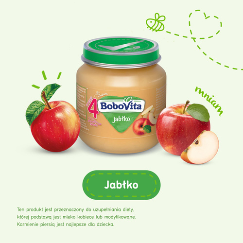 BoboVita Apple Mousse for Infants after 4th Month without Sugar 125g