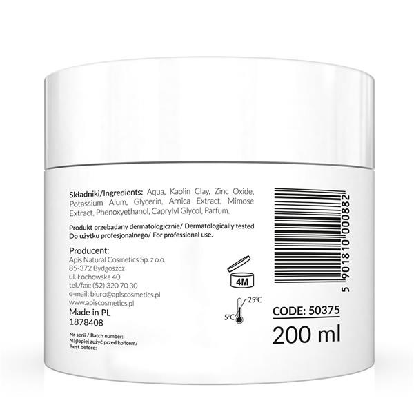 Apis Professional Tightening and Smoothing Mask with White Clay and Zinc for Oily Skin 200ml