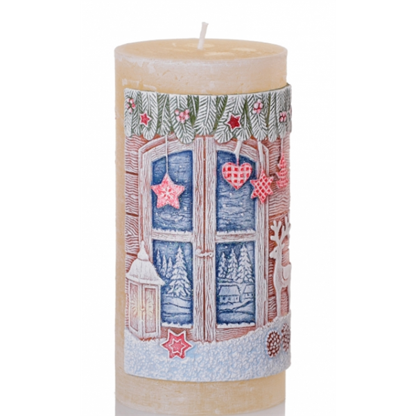 Charming Christmas candle, 70mm x 140mm