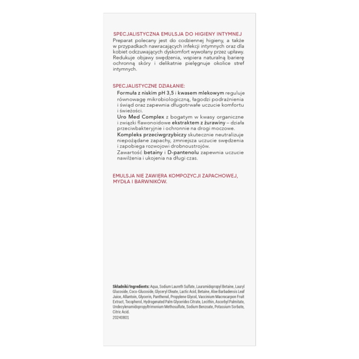 AA Intymna Med Advanced pH 3,5 Specjalistyczna Emulsja do Higieny Intymnej 300ml