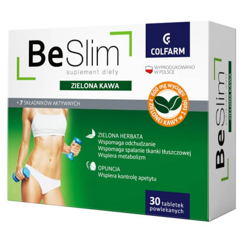 Colfarm Be Slim Green Coffee Supports Fat Burning 30 Tablets Best Before 28.02.06