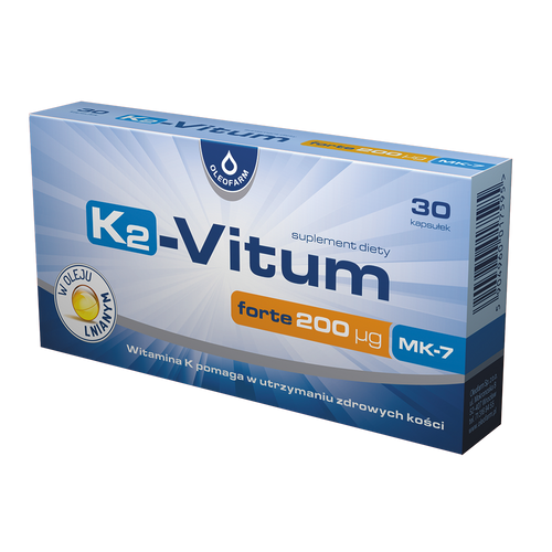 Oleofarm K2-Vitum forte 75 mcg MK-7 for Healthy Bones 30 Capsules