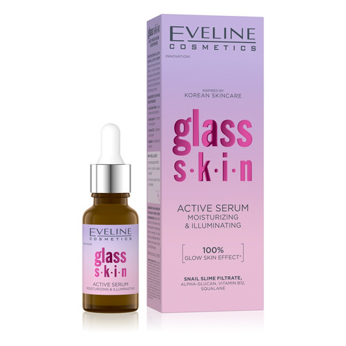 Eveline Cosmetics Glass Skin Active Serum Moisturizing And Illuminating 18ml