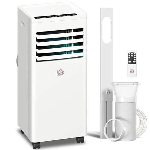 HOMCOM Portable Air Conditioner 5000 BTU, 4-in-1 Cooling, Dehumidifier, Fan, Sleep Mode, Air Conditioning Unit with Digital Display & Remote Control, 24H Timer, Window Venting Kit, for Room up to 18㎡