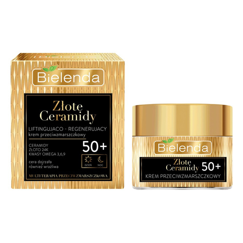 Bielenda Golden Ceramides Lifting and Regenerating Anti Wrinkle Cream 50+ for Day and Night 50m