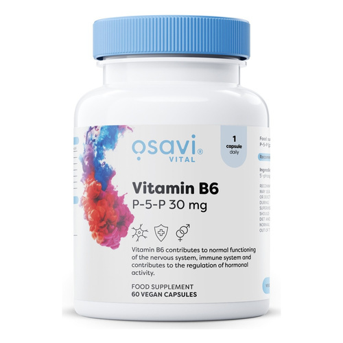 Osavi Vitamin B6 P-5-P 30mg for Nervous System and Metabolism Support 60 Vegan Caps