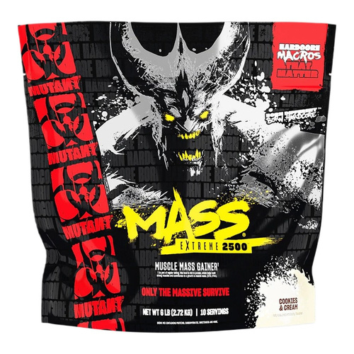 Mutant Mass Extreme 2500 Muscle Mass Gainer for Extreme Hard Gainers Cookies & Cream 2720g