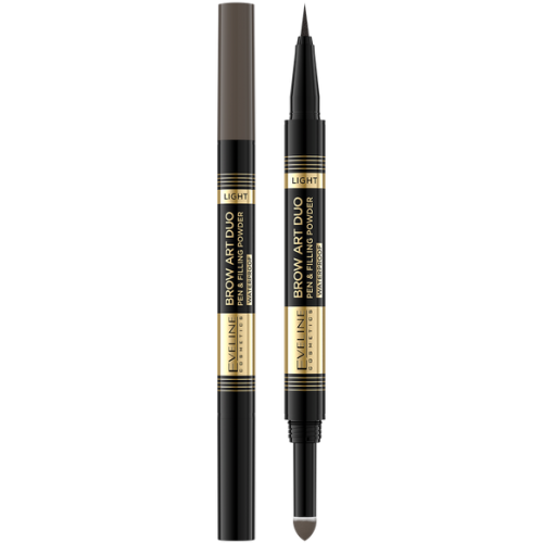 Eveline Brow Art Duo Pencil 2in1 Light Precise Multifunction Pen with Eyebrow Powder and Soft Applicator 8g