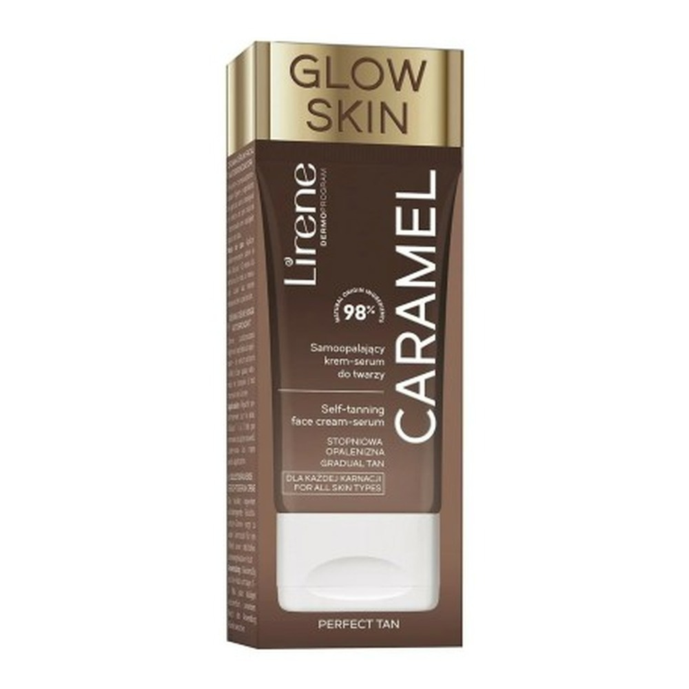 Lirene Perfect Tan Wegański Samoopalający Krem-Serum do Twarzy Carmel 50ml