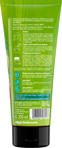 OnlyBio x Tymbark Hair in Balance Odżywka Emolientowa Jabłko-Mięta 200ml