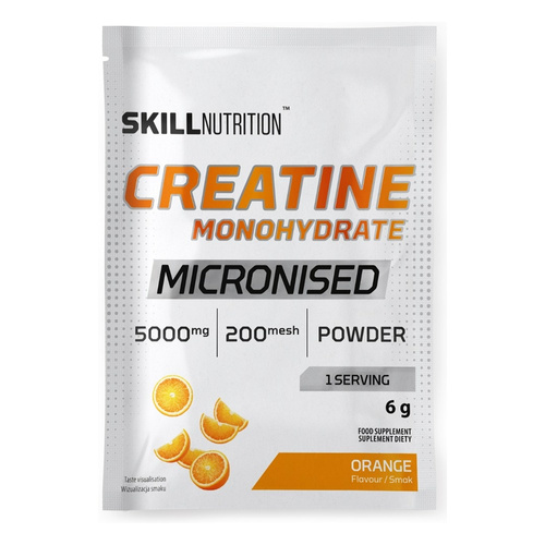 Skill Nutrition Micronised Creatine Monohydrate Orange Powder for Muscle Support 6g