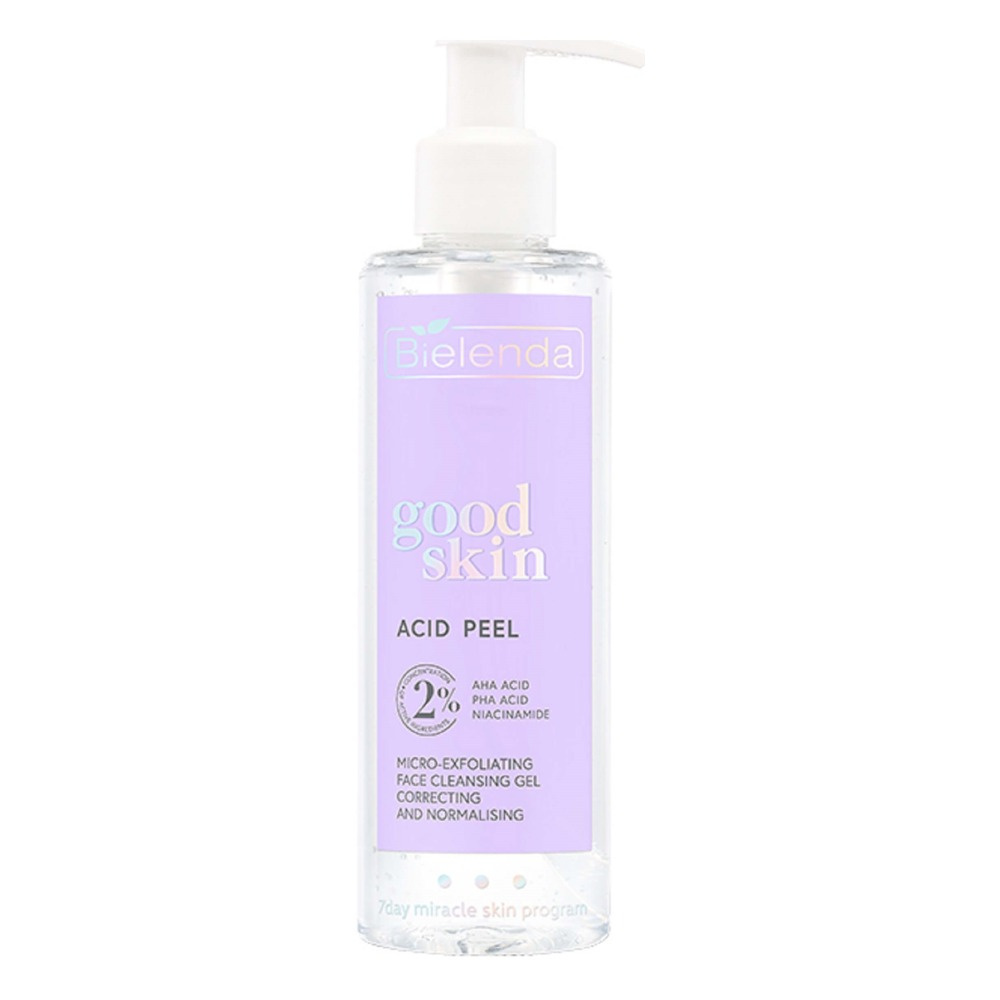 Bielenda Good Skin Acid Peel Mikrozłuszczający Zel do Mycia Twarzy Korygująco-Normalizujący Kwasy AHA + PHA Nicynamid 195g