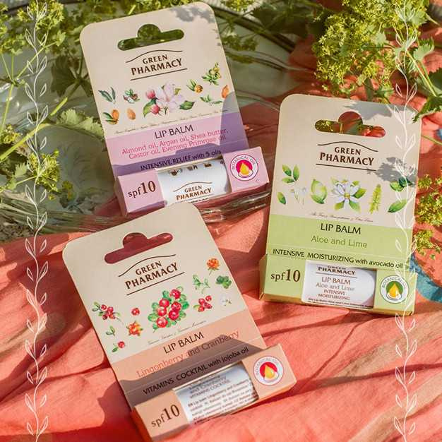 Green Pharmacy Balsam do Ust SPF10 na Bazie 5 Olejów 4,8g