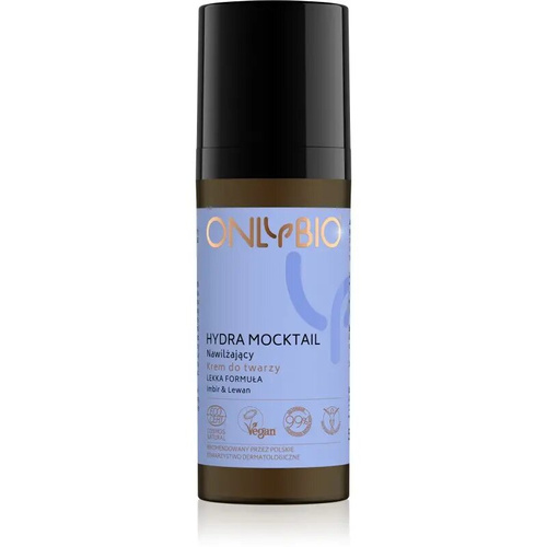 OnlyBio Hydra Mocktail Nawilżający Krem do Twarzy Lekka Formuła Imbirem i Lewanem dla Skóry Normalnej i Mieszanej 50ml