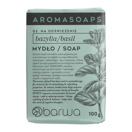 Barwa Aroma Soaps Refreshing Basil Bar Soap for Everyday Use 100g