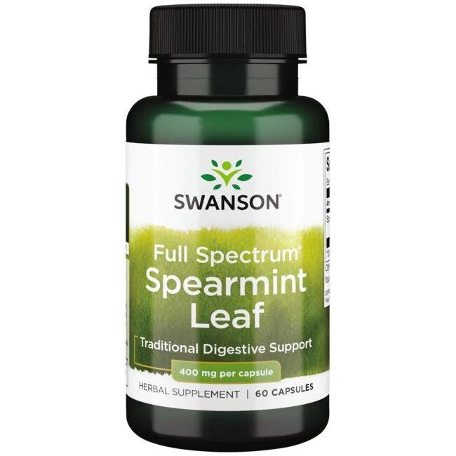 Swanson Full Spectrum Spearmint Leaf 400mg Liść Mięty 60 Kapsułek