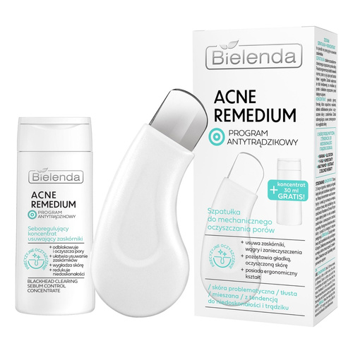Bielenda ACNE REMEDIUM Set: Spatula (1 pc.) and sebum-regulating concentrate, 30ml