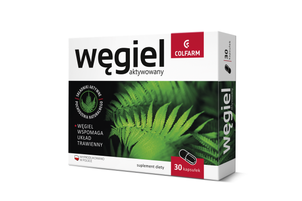 Colfarm Węgiel Aktywny na Biegunkę 30 Kapsułek