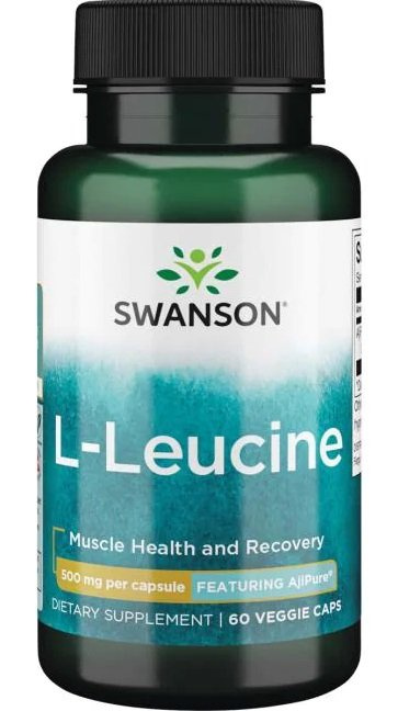 Swanson AjiPure L-Leucine 500mg Wspomaga Wydolność Treningową 60 Kapsułek