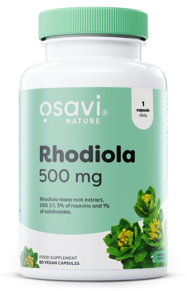 Osavi Rhodiola 500mg Adaptogen for Stress Support 60 Vegan Capsules