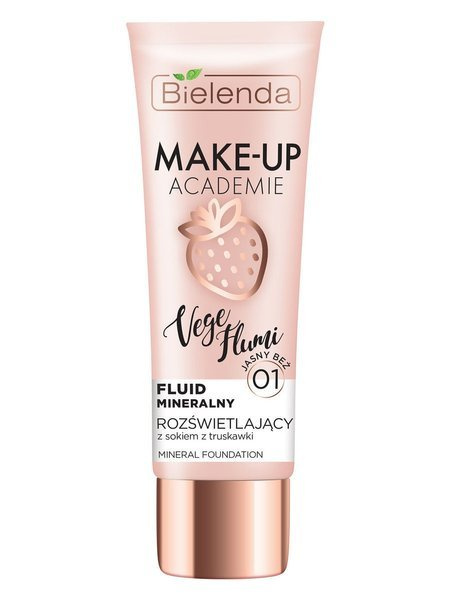 Bielenda Make - Up Academie Vege Flumi Rozświetlający Fluid Mineralny Nr 01 Jasny Beż 30g