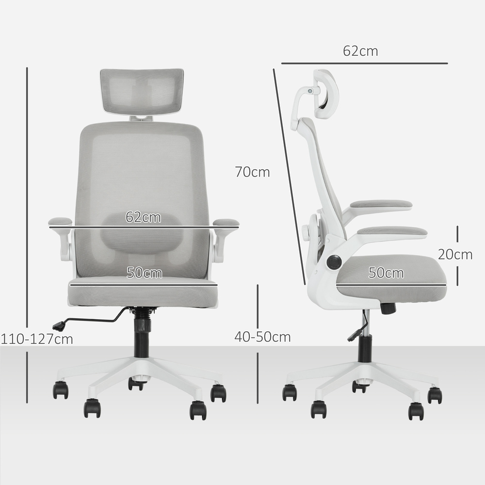 HOMCOM Multi-Adjust Office Chair - Grey | Home Products \ Office ...
