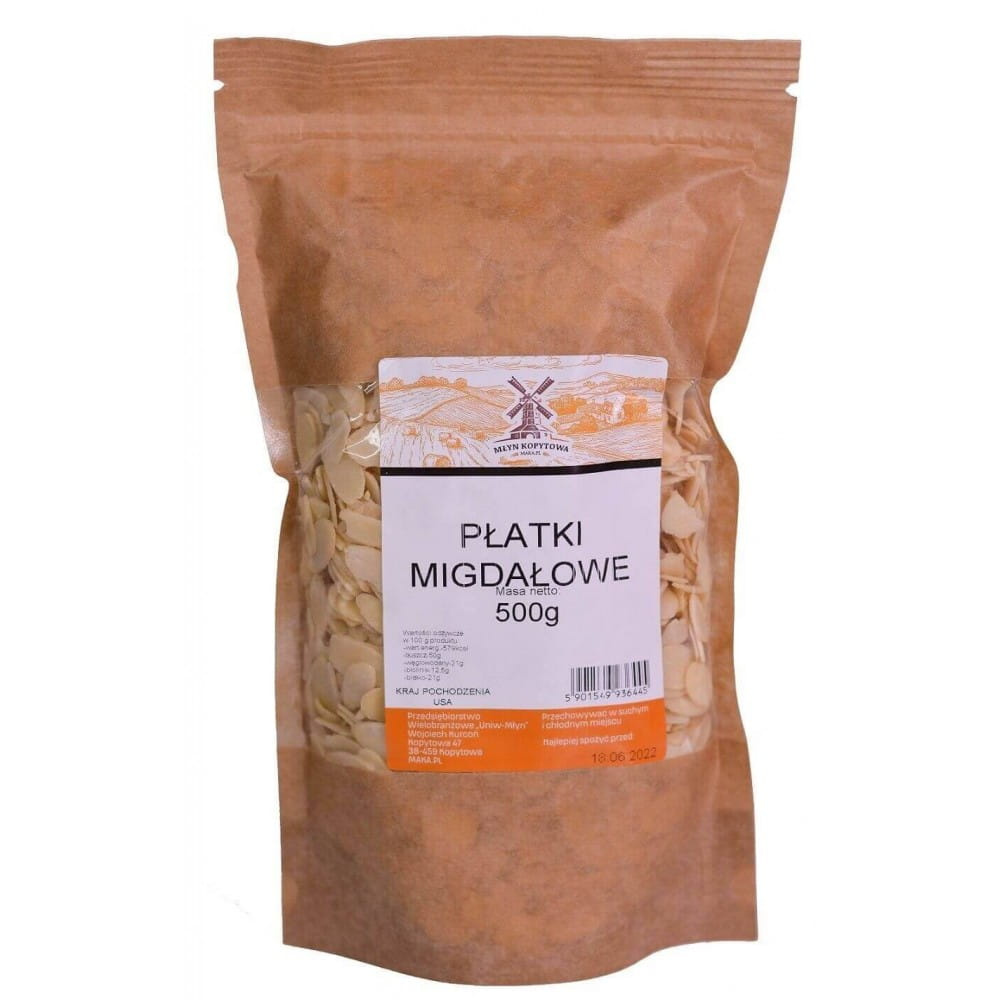 Młyn Kopytowa Płatki Migdałowe 500g Best Before 10.11.26