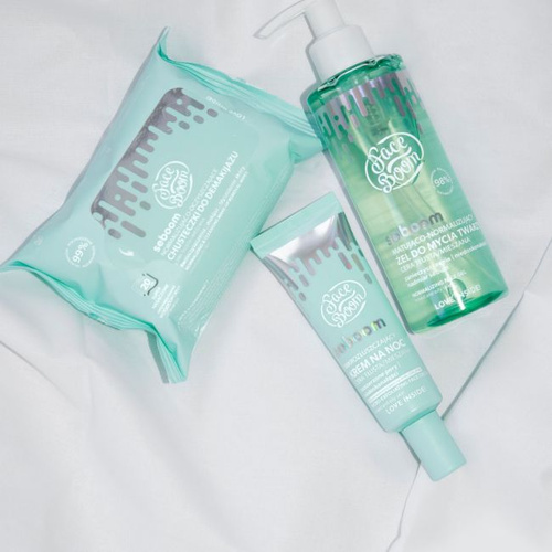 FaceBoom Seboom Normalizing-Cleansing Wipes for Oily and Combination 20 Pieces