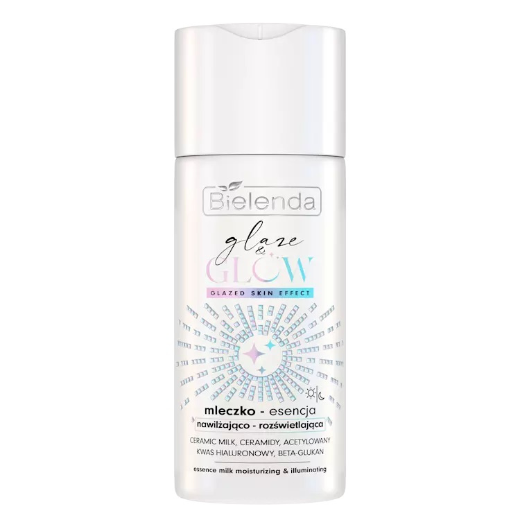 Bielenda Glaze & Glow Nawilżająco Rozświetlająca Mleczko - Esencja Glazed Skin Effect dla Skóry Suchej Pozbawionej Blasku 120ml