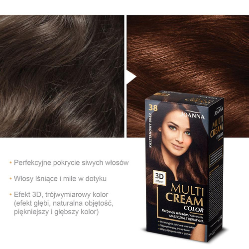 Joanna Multi Cream Color 3D Effect Farba Nr 38 Kasztanowy Brąz 1 Sztuka