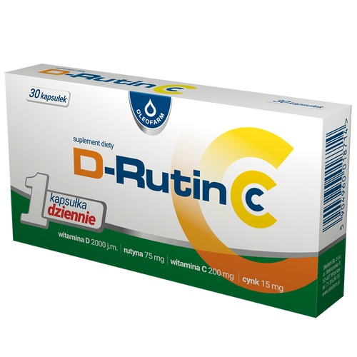 Oleofarm D-Rutin CC Rutyna Witamina C Wspomaga Układ Odpornościowy 30 Kapsułek
