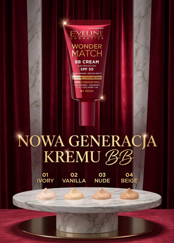 Eveline Wonder Match BB Cream high protection SPF50 04 Beige 30 ml