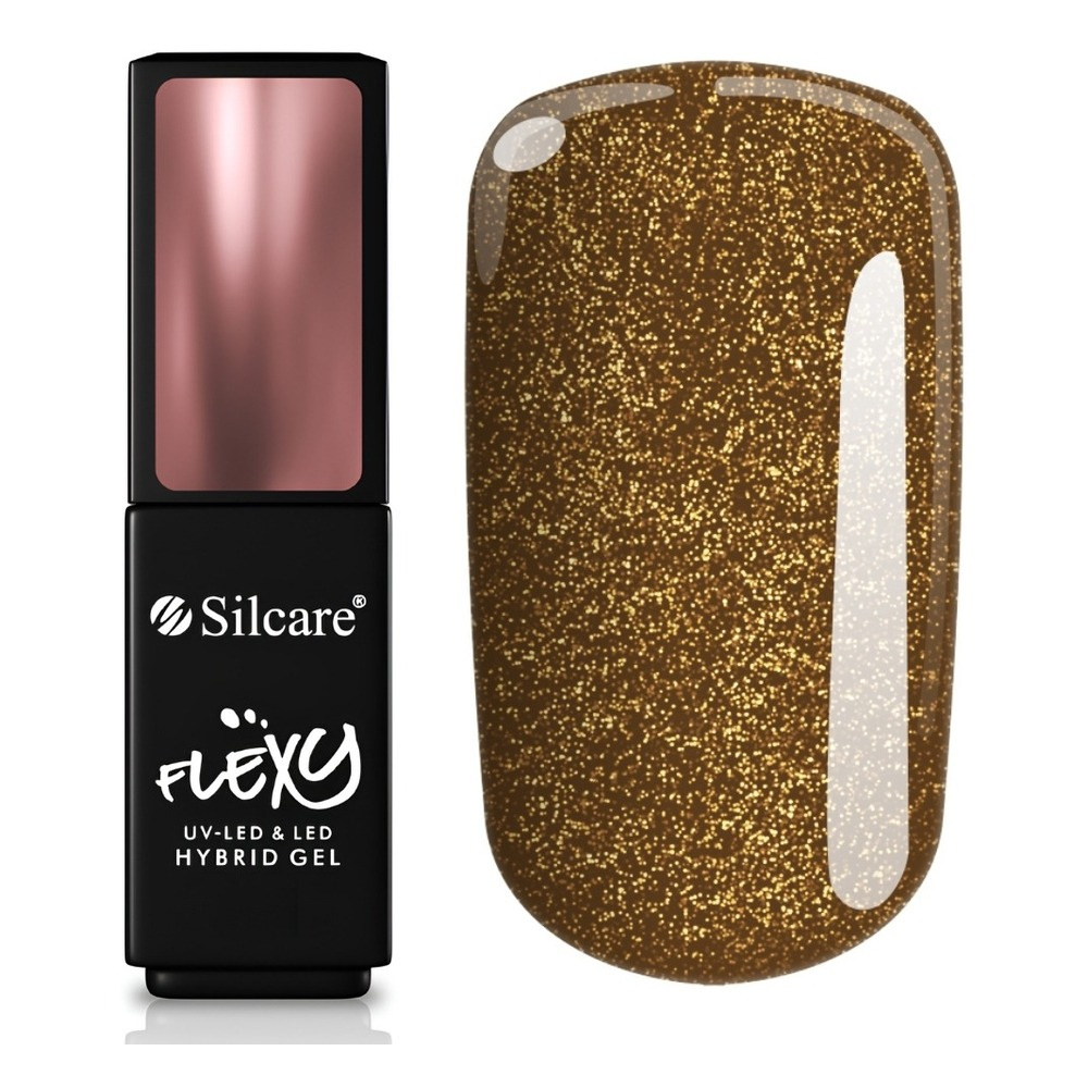 Silcare Flexy UV/LED Hybrid Nail Polish 199 So Rose! So Gold! Caramel Glaze 4.5g
