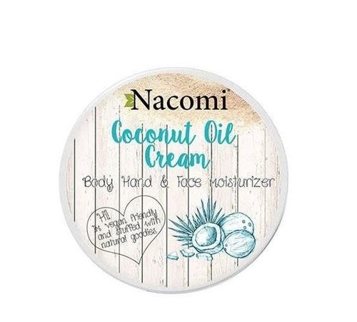 Coconut Oil Cream, Body hand & face moisturiser, NACOMI Vegan friendly 100ml