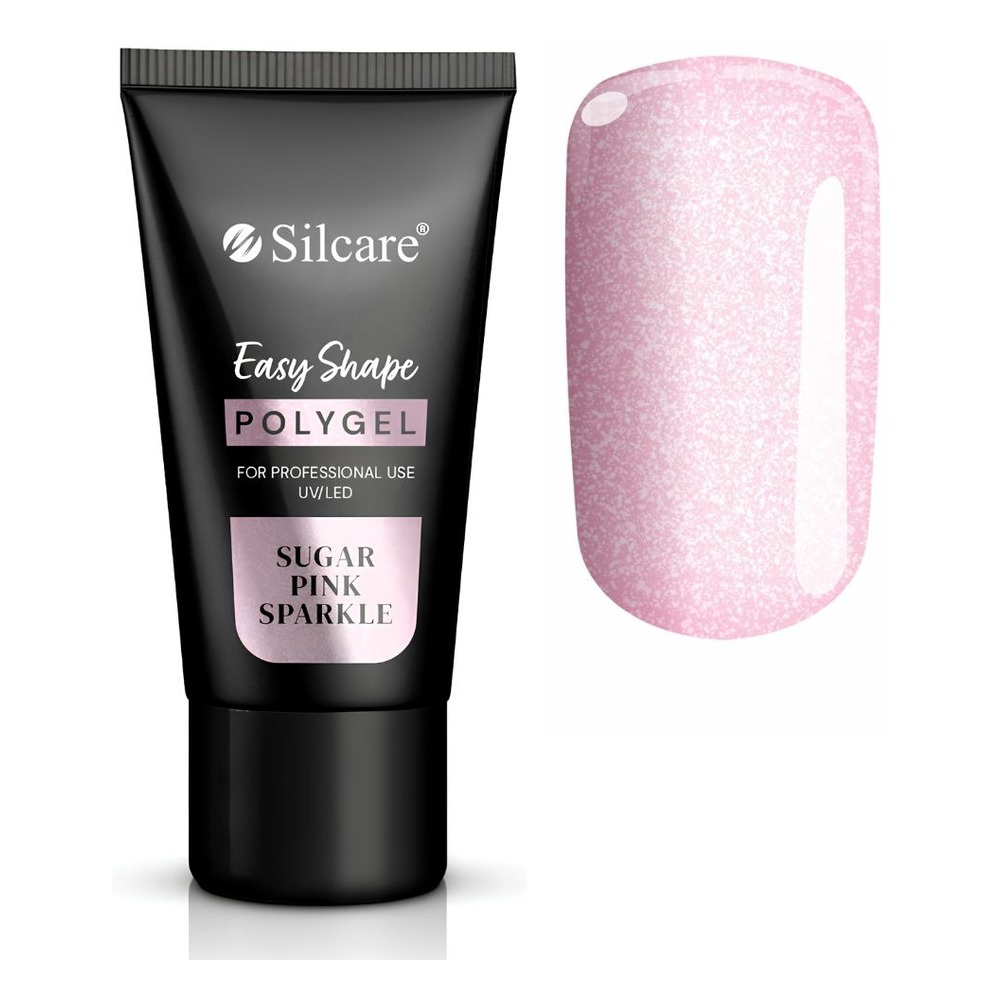 Silcare Easy Shape Polygel for Nail Extensions & Reconstruction Sugar Pink Sparkle 30g