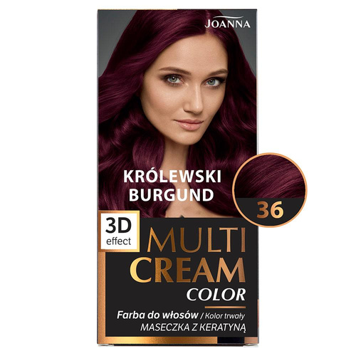 Joanna Multi Cream Color Farba do Włosów z Efektem 3D z Długotrwałym Efektem Nr 36 Królewski Burgund 1 Sztuka