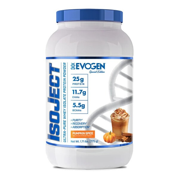 Evogen IsoJect Whey Protein Isolate Pumpkin Spice For Muscle Growth 775g