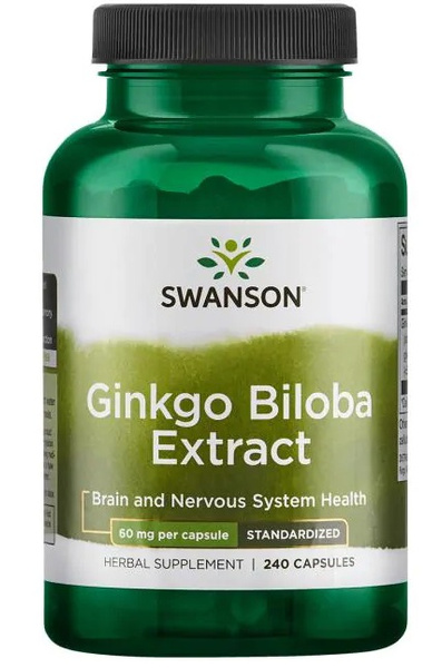Swanson Ginkgo Biloba Extract 60mg 240 Kapsułek