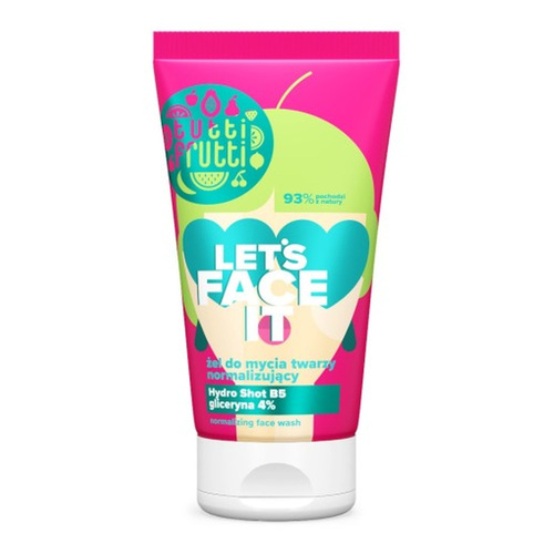 Tutti Frutti Let's Face It Normalizujący Żel myjący do Twarzy z Gliceryną 4% + Hydro Shot B5 150ml