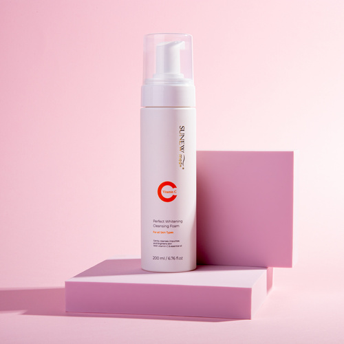 SunewMed + Perfect Whitening Cleansing Foam with Vitamin C for Face and Eye for All Skin Types 200ml