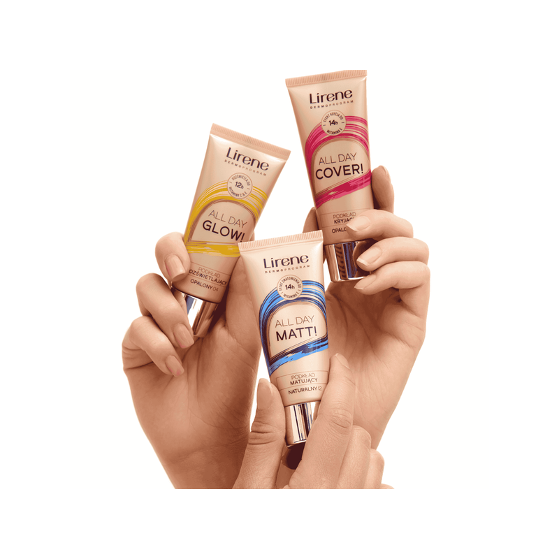 Lirene All Day Glow! Podkład Rozświetlający z Witaminą C Nr 03 Beżowy 30ml