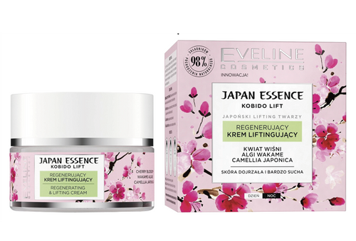 Eveline Japan Essence Regenerujący Krem Liftingujący do Cery Dojrzałej i Bardzo Suchej na Dzień i Noc 50ml