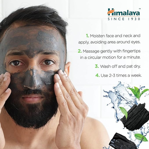 Himalaya Scrub with Activated Charcoal & Green Tea Detoxifying Charcoal Peeling for Normal to Oily Skin 75ml